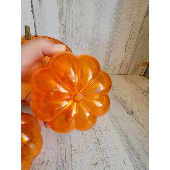 Pumpkin container set wicker basket Halloween home decor set - Picture 9 of 11